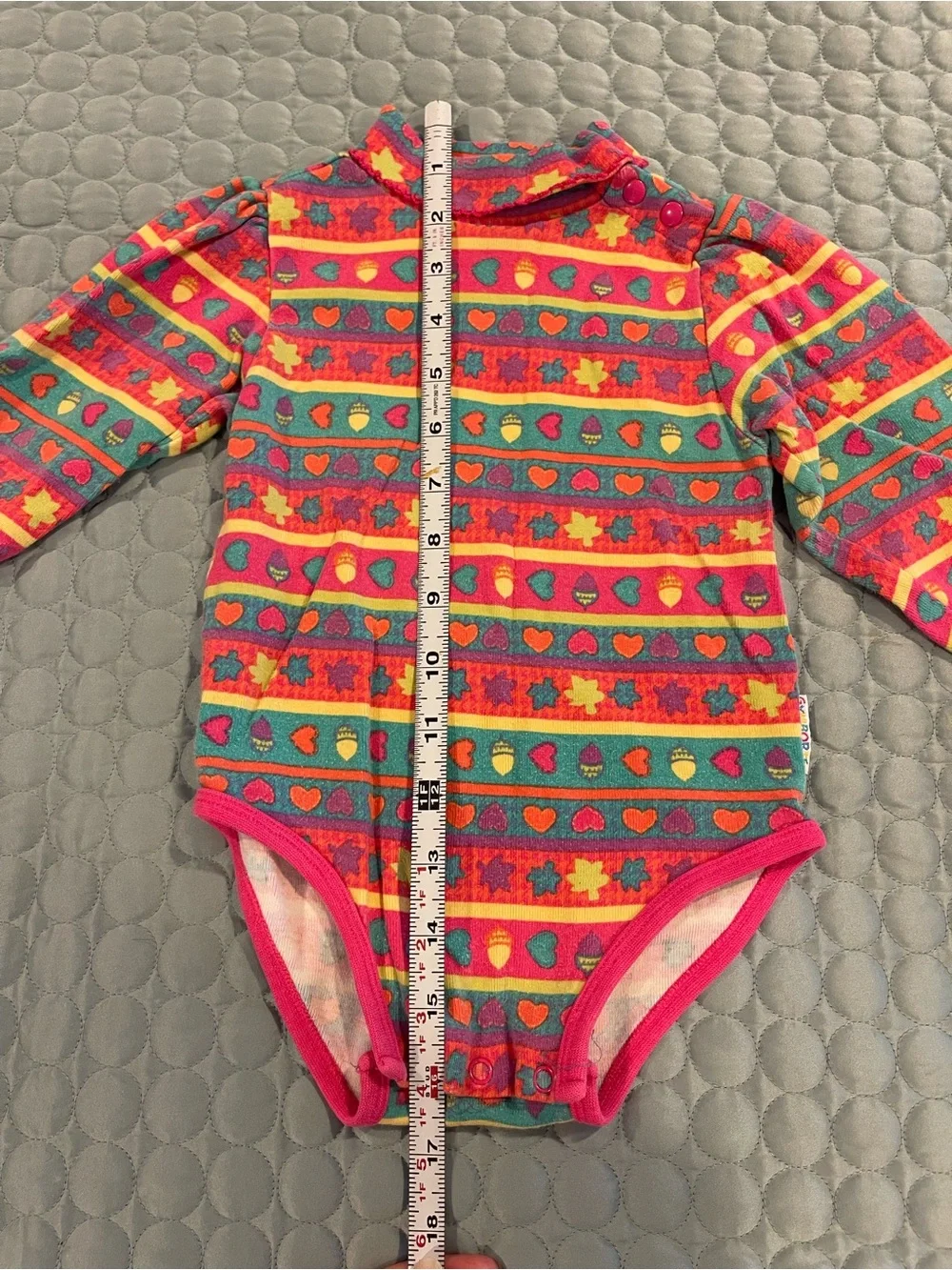 Vintage Gymboree Hearts Acorns Leaves Fall Rainbow Tag XS Cotton 9-18 Months 80s